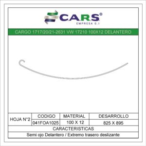 FORD CARGO 1717-20-21-2631 VW 17210 TENSOR HOJA