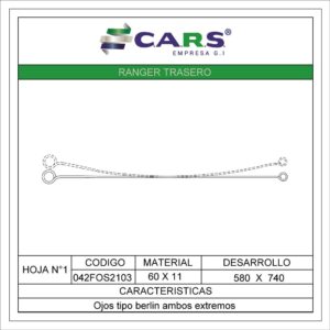 FORD RANGER TRASERA HOJA