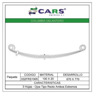 FREIGHTL COLUMBIA DELANTERA 3 HOJAS