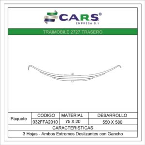 FRUEHAUF TRAIMOBILE 2727 TRASERA 3 HOJAS