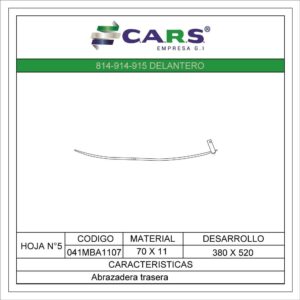 MERCEDES BENZ 814-914-915 DELANTERA HOJA