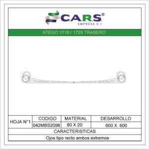 MERCEDES BENZ ATEGO 1718-1725 TRASERA HOJA