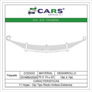 MERCEDEZ BENZ 814-914 TRASERA 11 HOJAS