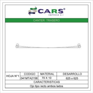 MITSUBISHI CANTER TRASERA HOJA