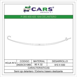 SCANIA P-360-400-420 6X4 DELANTERA HOJA