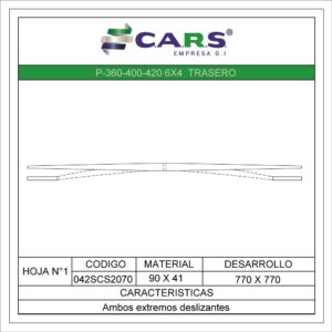 SCANIA P-360-400-420 6X4 TRASERA HOJA