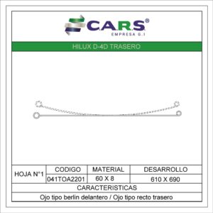 TOYOTA HILUX D4D TRASERA HOJA
