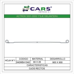 MERCEDES BENZ ACTROS 3331-3333 1°EJE DELANTERA HOJA 1
