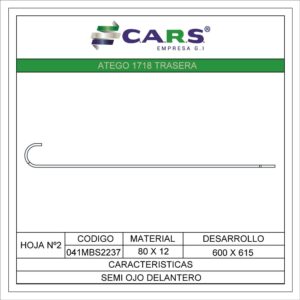 MERCEDES BENZ ATEGO 1718 TRASERA HOJA 2
